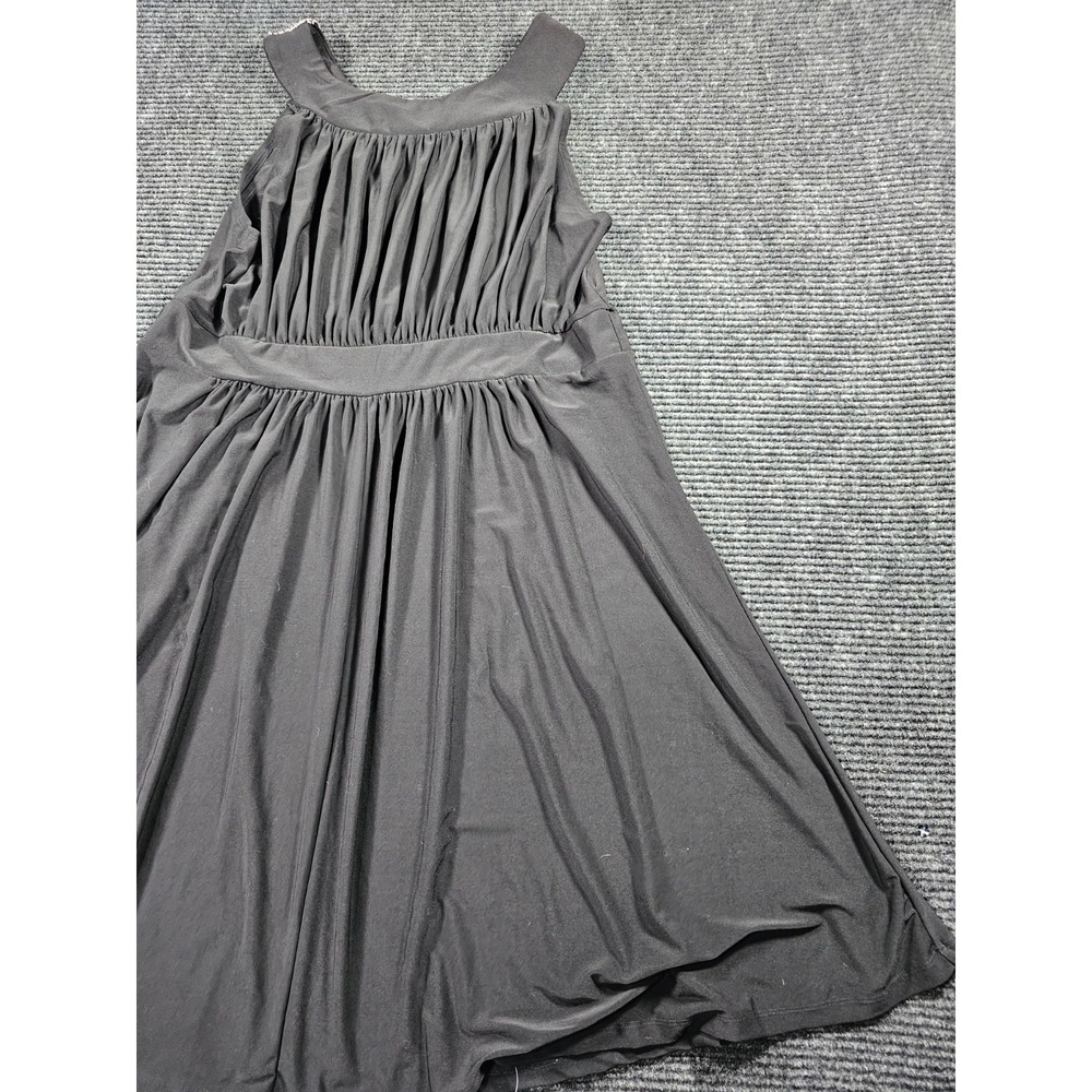 Haani A Line Dress Womens 1X Black Stretch Sleeveless Pleated Beaded Embellished - Picture 8 of 16